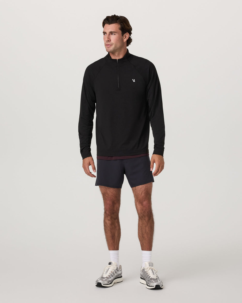 Clearview Seamless Quarter Zip Men's Black Long Sleeve | Vuori outlet