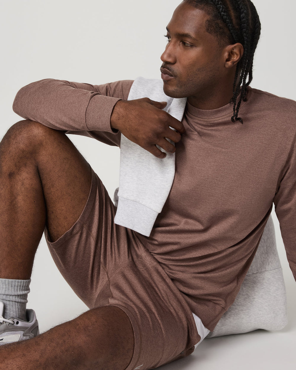 Ponto Performance Crew Men's Sable Heather Crew Neck | Vuori online