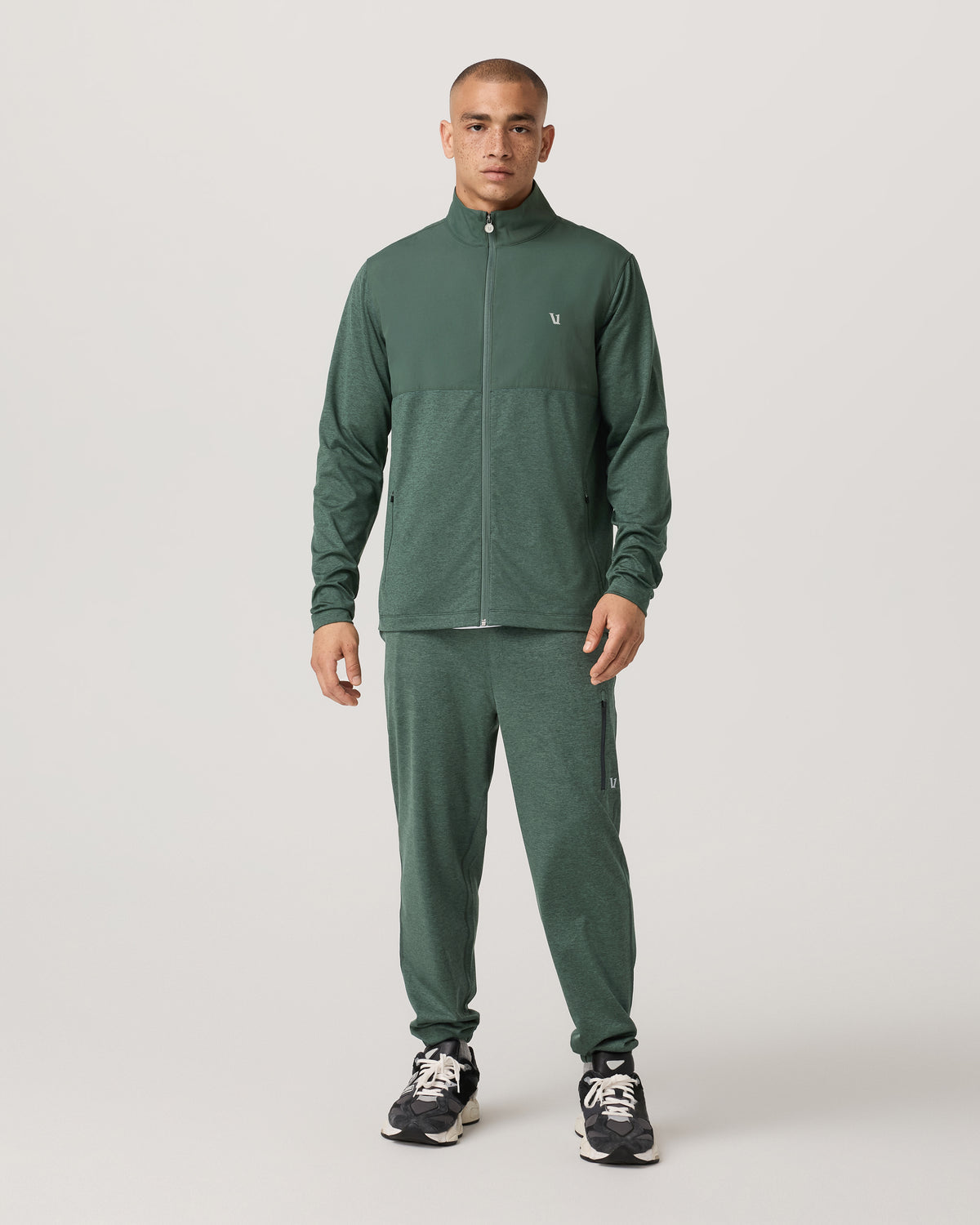 Men's Sunday Element Track Jacket Agate Green Heather | Vuori for sale