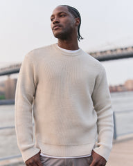 Denver Waffle Crew Sweater Men's Mushroom Wool Sweater | Vuori outlet
