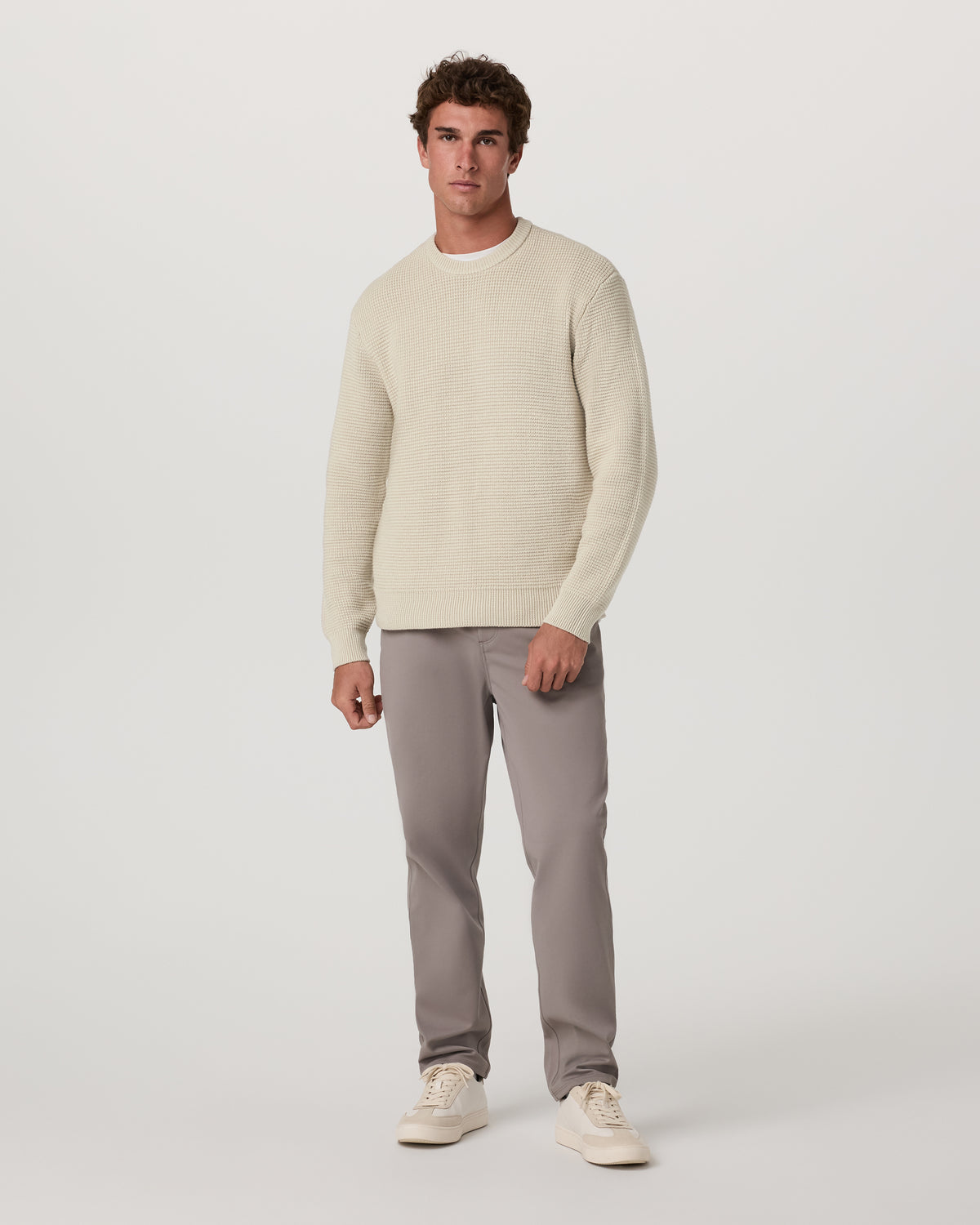 Denver Waffle Crew Sweater Men's Mushroom Wool Sweater | Vuori outlet