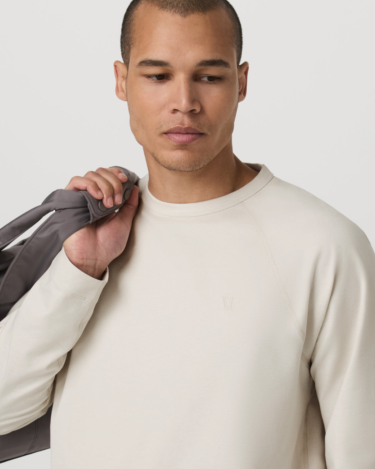 Coronado Crew - Relaxed Fit Men's Ivory Heather Crew | Vuori shop