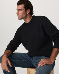 Denver Waffle Crew Sweater Men's Black Wool Sweater | Vuori onsale
