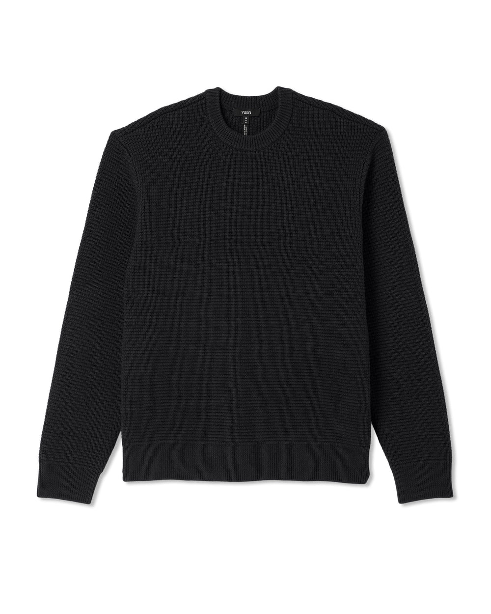 Denver Waffle Crew Sweater Men's Black Wool Sweater | Vuori onsale