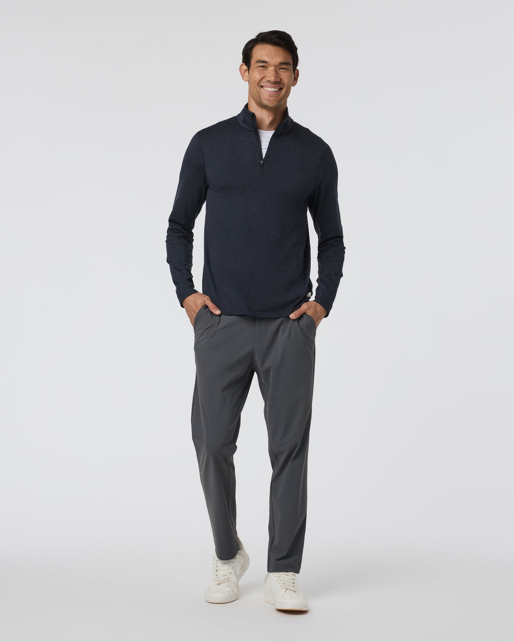 Ponto Half Zip Mock Neck Ink Heather | Vuori online