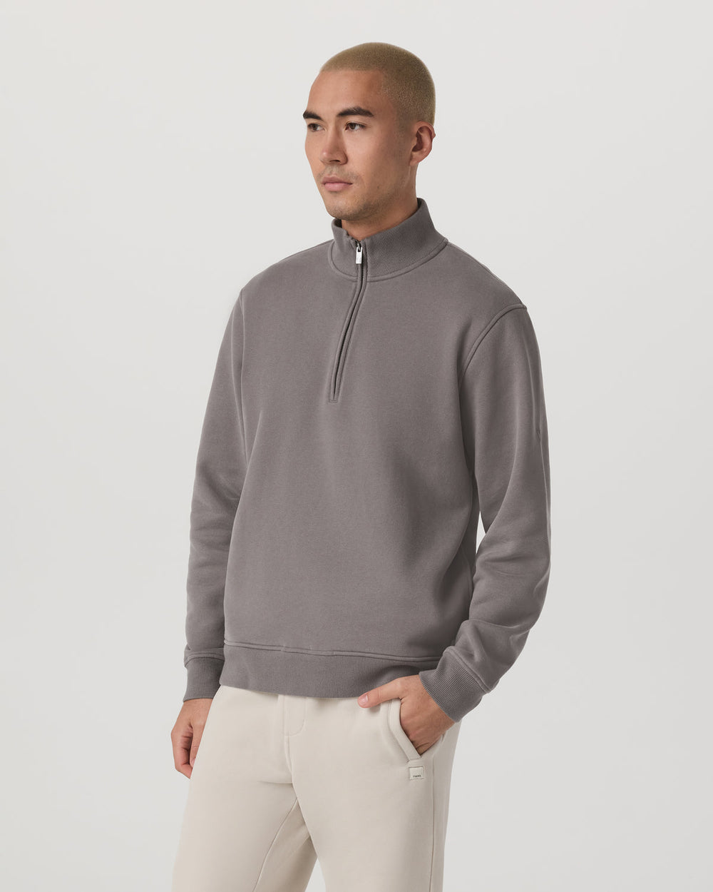 Seaside 1/2 Zip Classic Men's Cavern Grey Pullover | Vuori discount