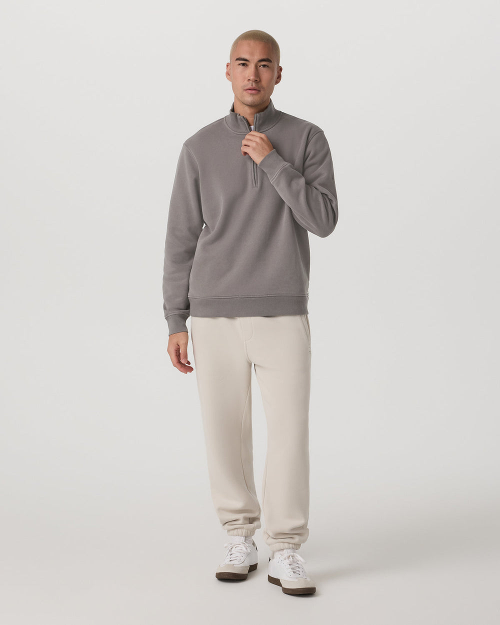 Seaside 1/2 Zip Classic Men's Cavern Grey Pullover | Vuori discount
