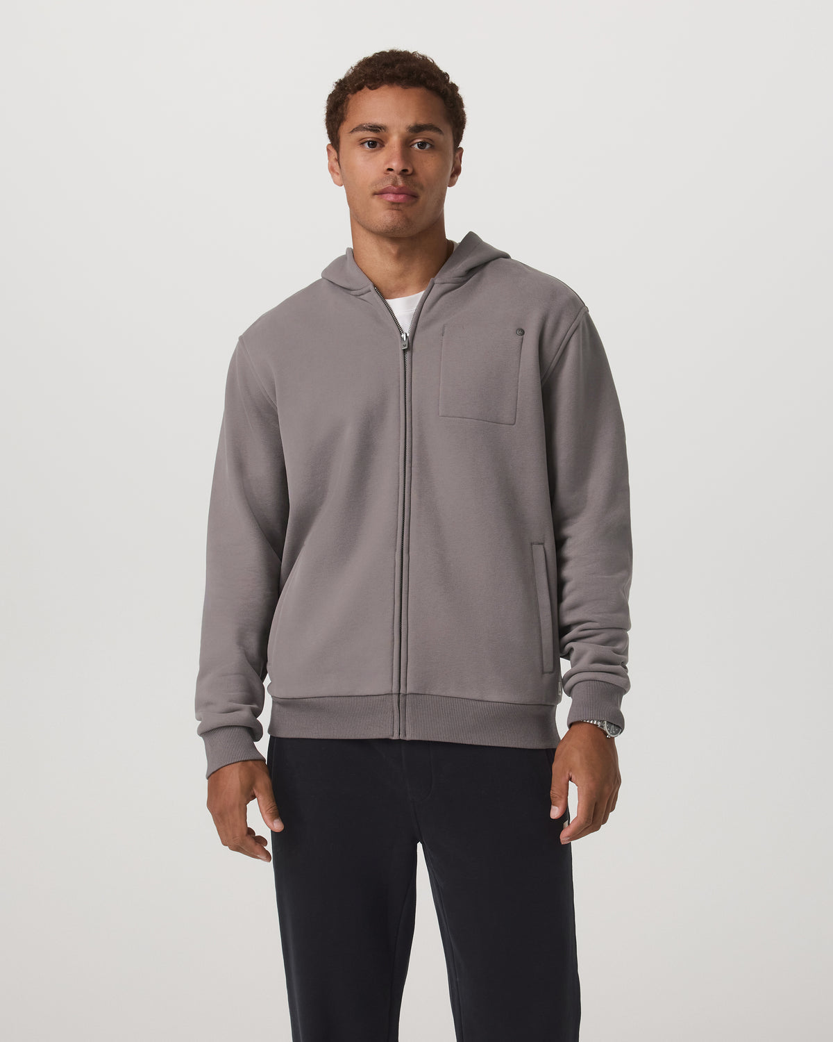 Seaside Full Zip 2.0 Men's Cavern Grey Full Zip Hoodie | Vuori outlet