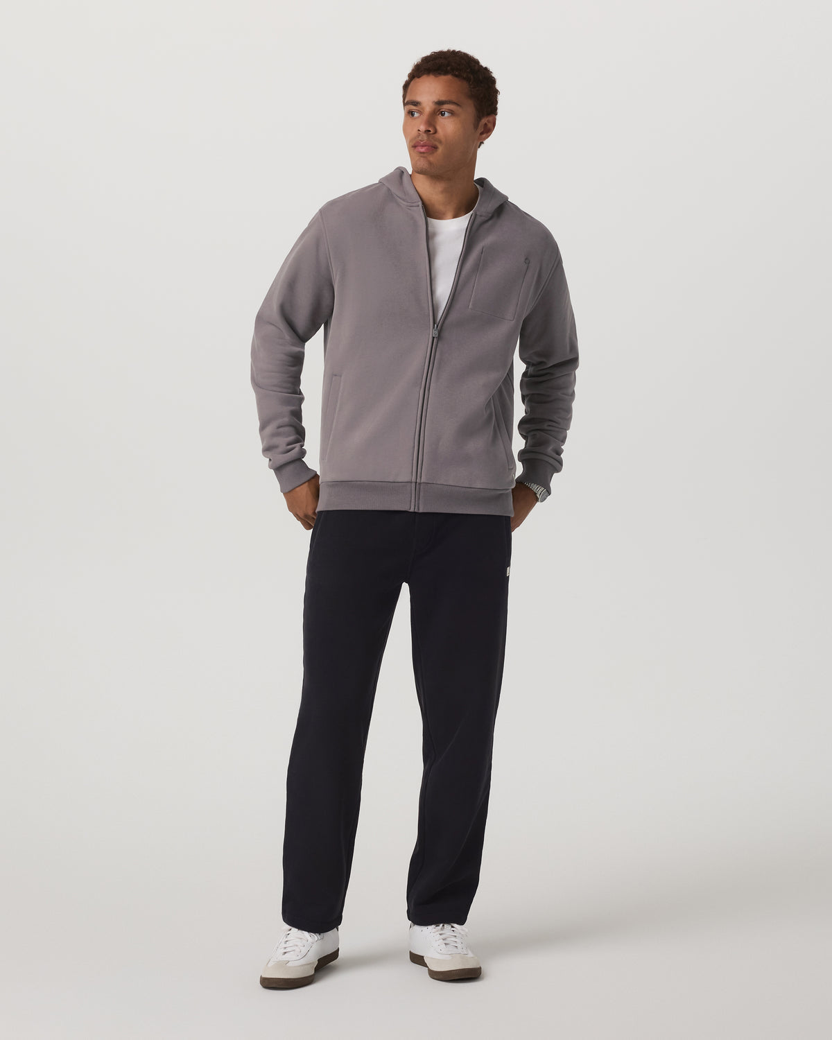 Seaside Full Zip 2.0 Men's Cavern Grey Full Zip Hoodie | Vuori outlet