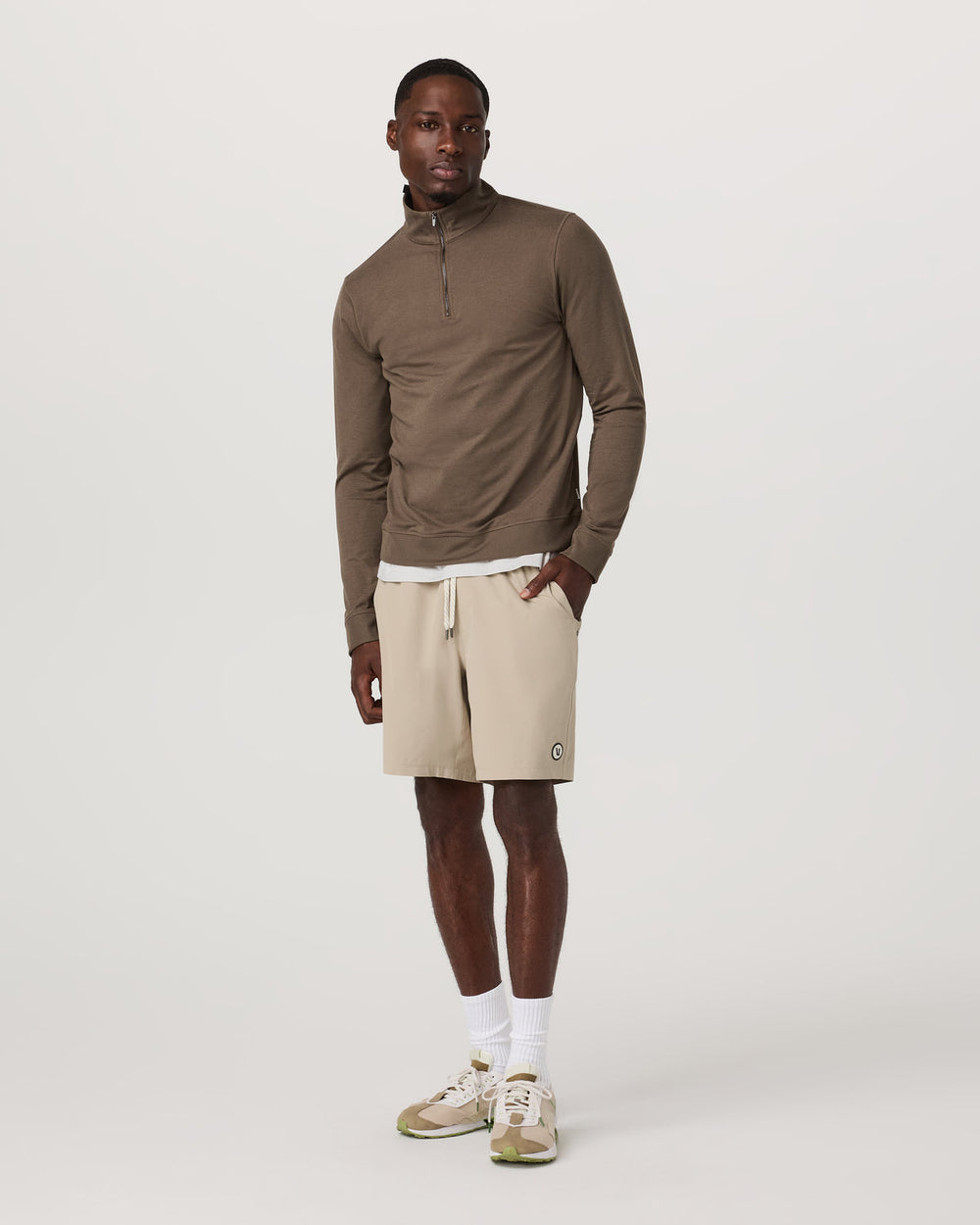 Coronado 1/2 Zip Men's Espresso Heather Pullover | Vuori onsale