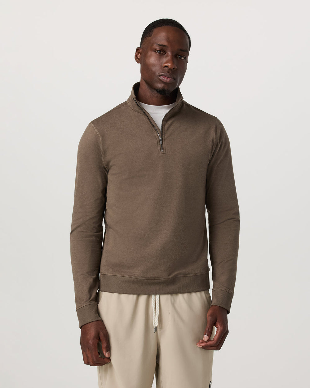 Coronado 1/2 Zip Men's Espresso Heather Pullover | Vuori onsale