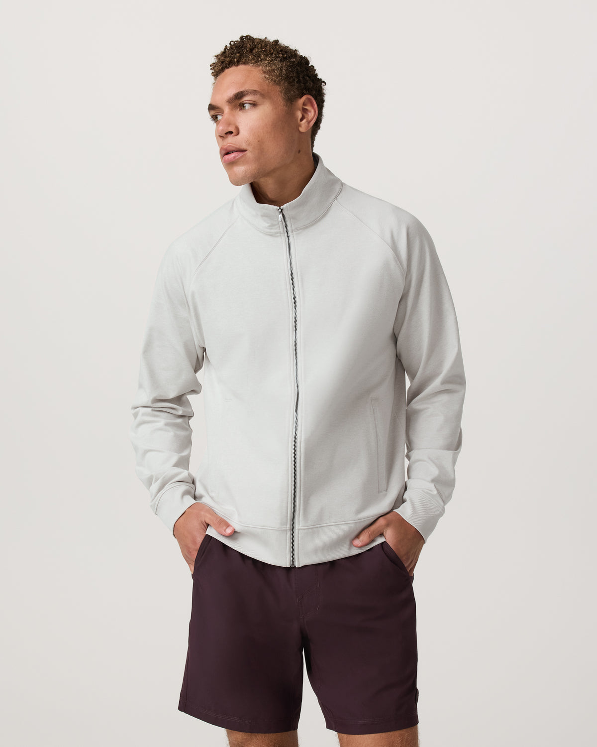 Coronado Novelty Full Zip Salt Heather Mock Neck Jacket | Vuori sale