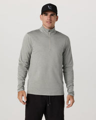 Ponto 1/2 Zip Mock Neck Men's Driftwood Heather Top | Vuori discount