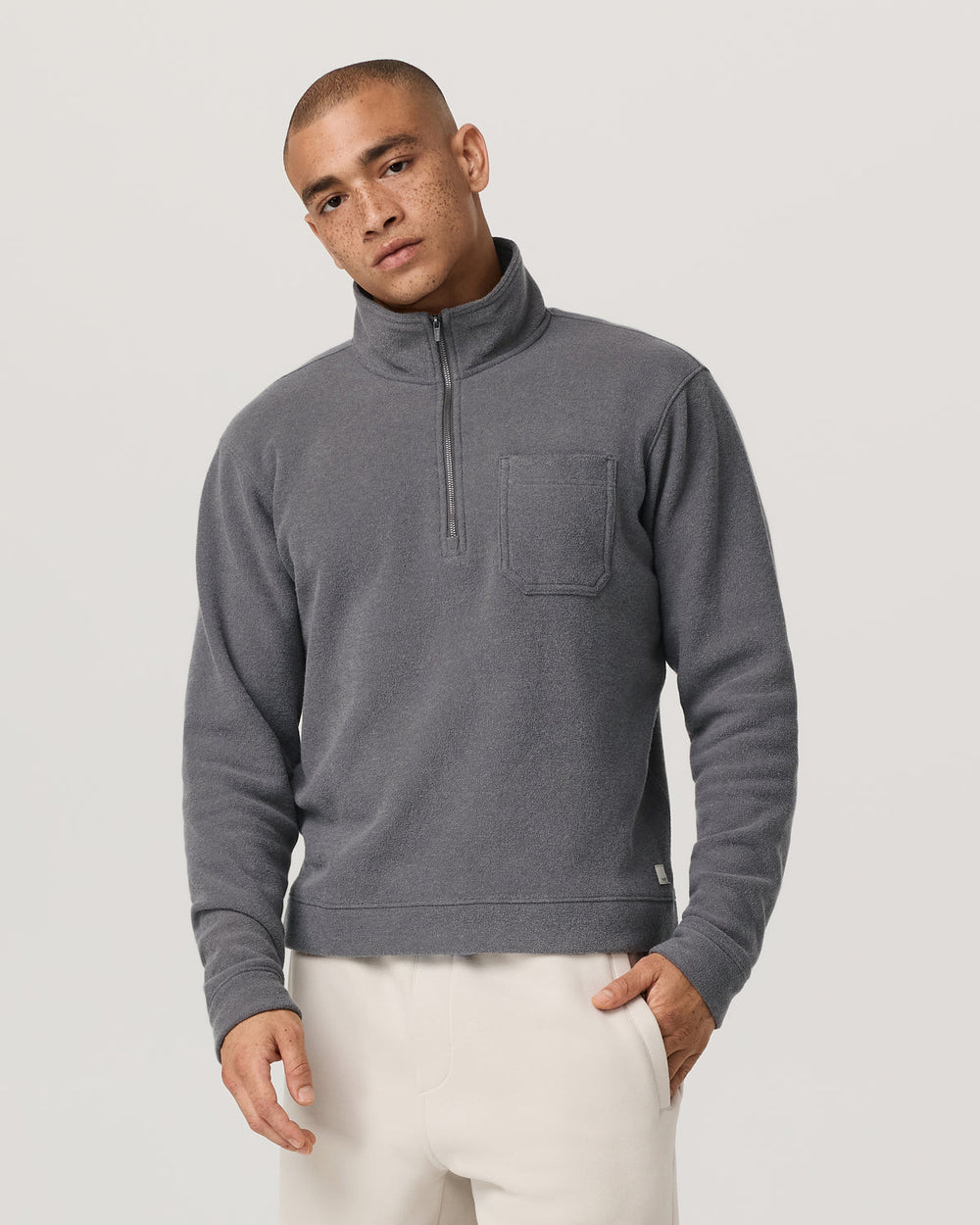 Beach Fleece 1/2 Zip - Relaxed Pinecone Heather Pullover | Vuori outlet
