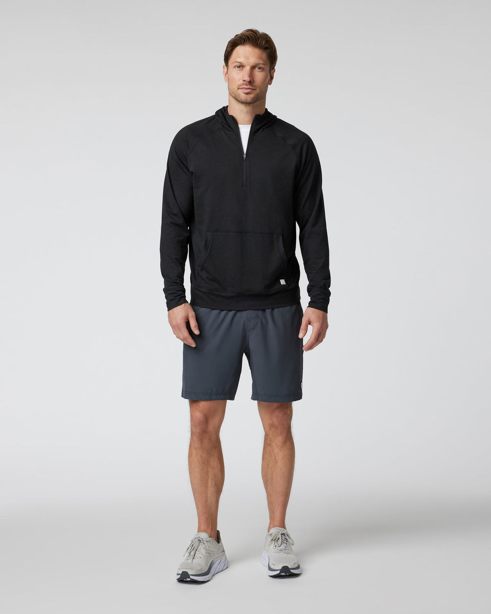 Ponto Performance Half Zip Hoodie Men's Black Half Zip | Vuori shop