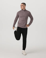 Ponto 1/2 Zip Mock Neck Men's Huckleberry Heather Top | Vuori discount