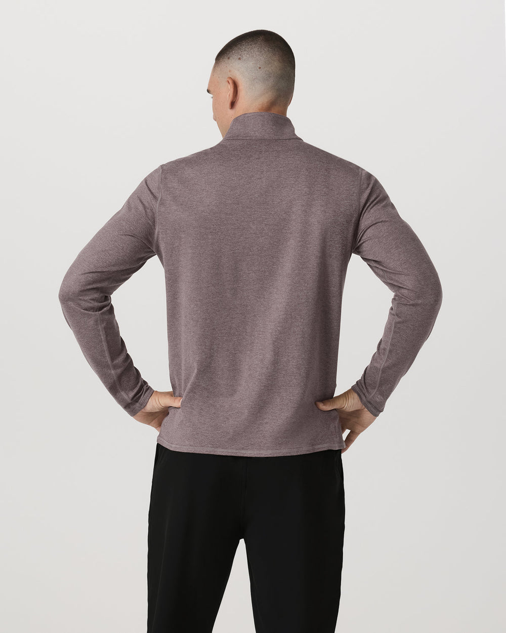Ponto 1/2 Zip Mock Neck Men's Huckleberry Heather Top | Vuori discount