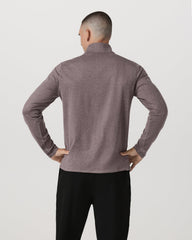 Ponto 1/2 Zip Mock Neck Men's Huckleberry Heather Top | Vuori discount