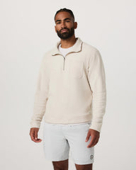 Beach Fleece 1/2 Zip - Relaxed Bone Heather Pullover | Vuori outlet