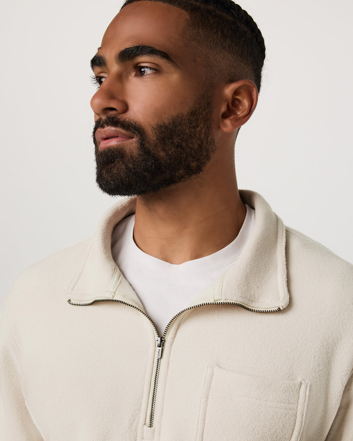 Beach Fleece 1/2 Zip - Relaxed Bone Heather Pullover | Vuori outlet