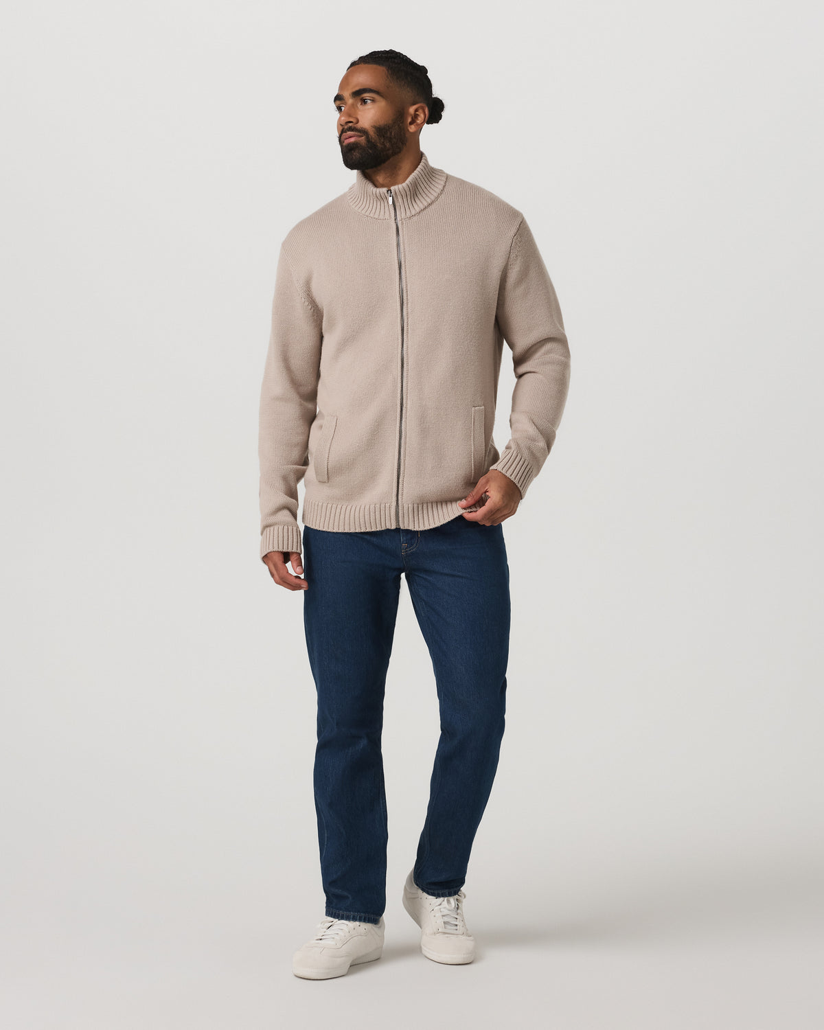 Denver Full Zip Sweater Men's Willow Grey Zip Sweater | Vuori onsale