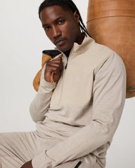 Sunday Element 1/2 Zip Men's Toast Heather Pullover | Vuori shop