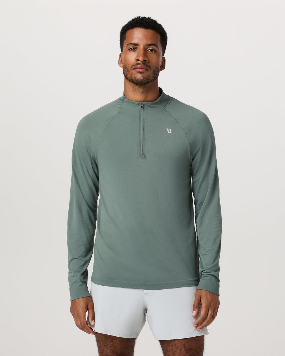 Clearview Seamless Quarter Zip Men's Marsh Long Sleeve | Vuori shop