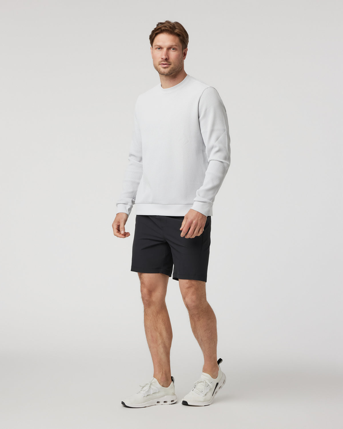 Jamestown Crew Men's Frost Grey Waffle Crewneck | Vuori sale