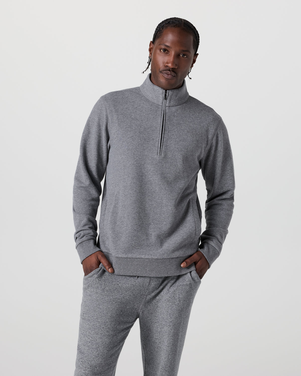 Cypress 1/4 Zip 2.0 Heather Grey | Vuori for sale