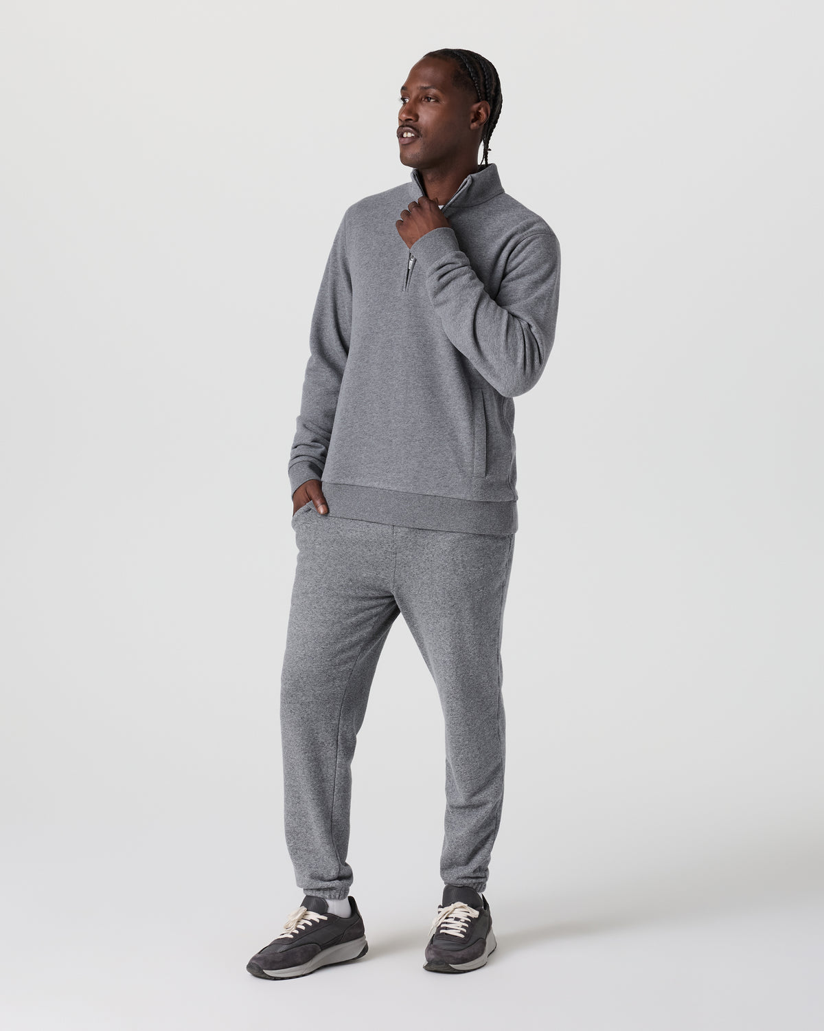 Cypress 1/4 Zip 2.0 Heather Grey | Vuori for sale