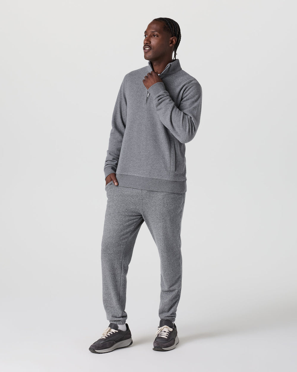 Cypress 1/4 Zip 2.0 Heather Grey | Vuori for sale