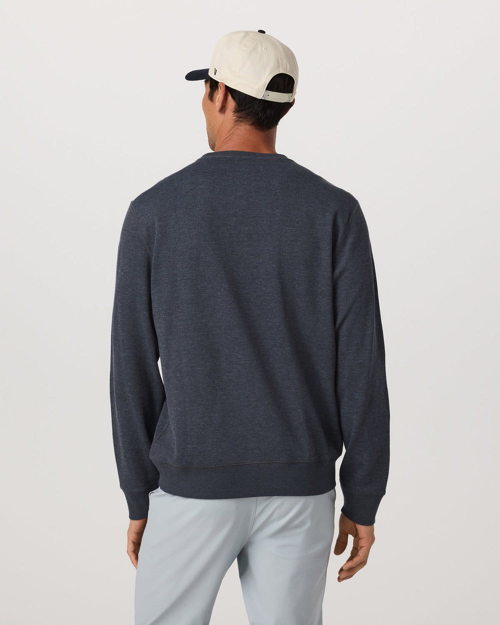Jeffreys Crew 2.0 Men's Navy Heather Pullover Crewneck | Vuori sale