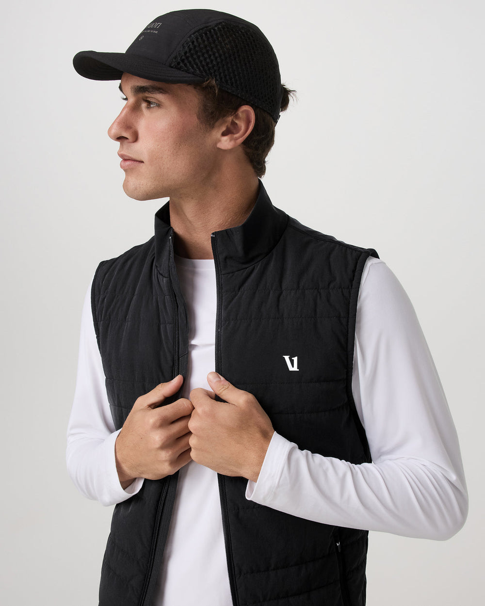 Sunday Insulated Hybrid Vest Men's Black Training Vest | Vuori sale