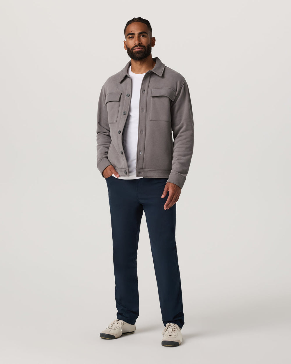 Seaside Shirt Jacket Men's Cavern Grey Lifestyle Jacket | Vuori discount