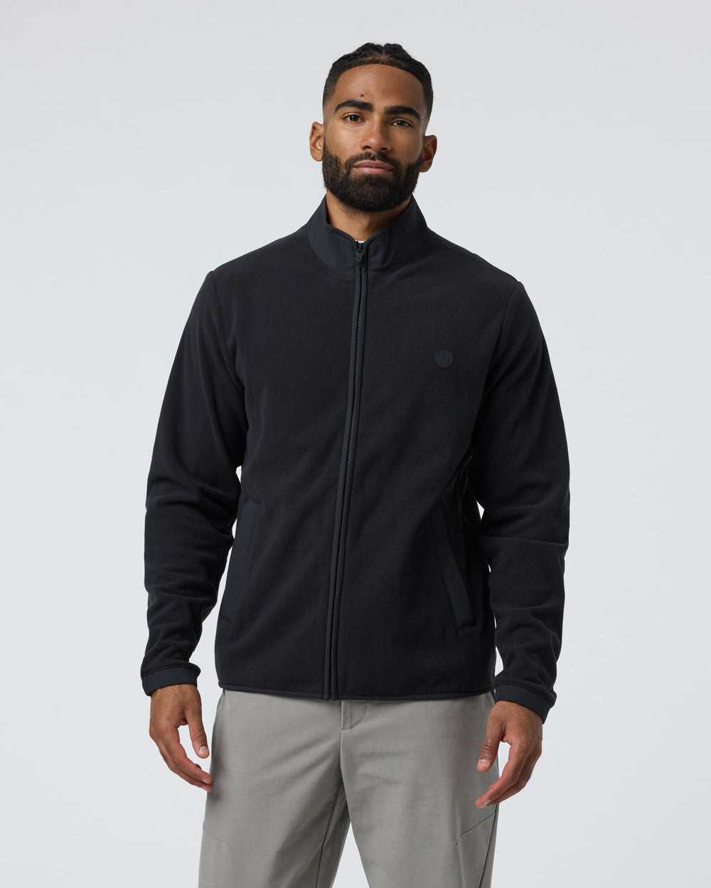 Aspen Full Zip Jacket Black Fleece Jacket | Vuori outlet