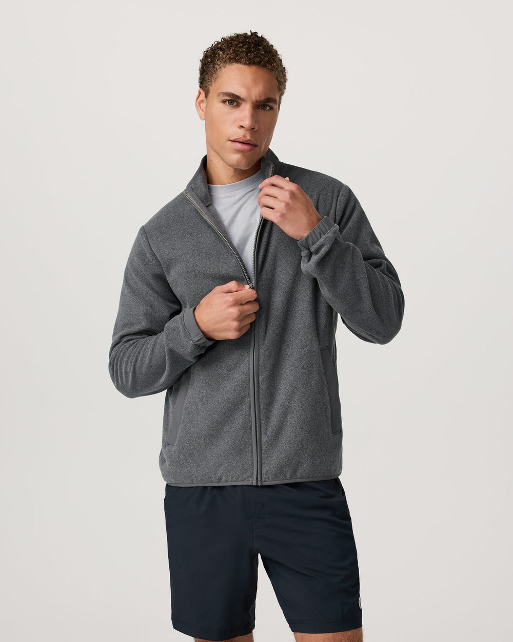 Aspen FZ Jacket Men's Heather Grey Full-Zip Jacket | Vuori onsale