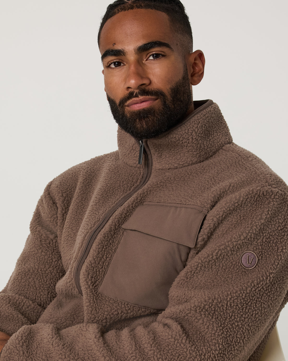 Alpine Fleece Full Zip Men's Elm Mock Neck Jacket | Vuori online