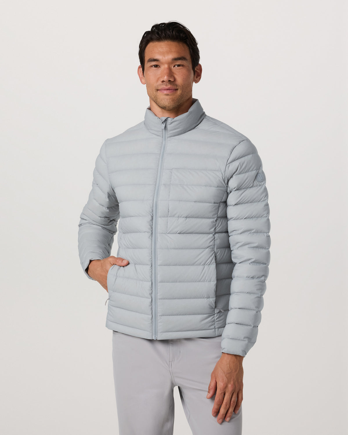 Steadfast Insulated Full Zip Jacket Men's Sea Fog Jacket | Vuori shop