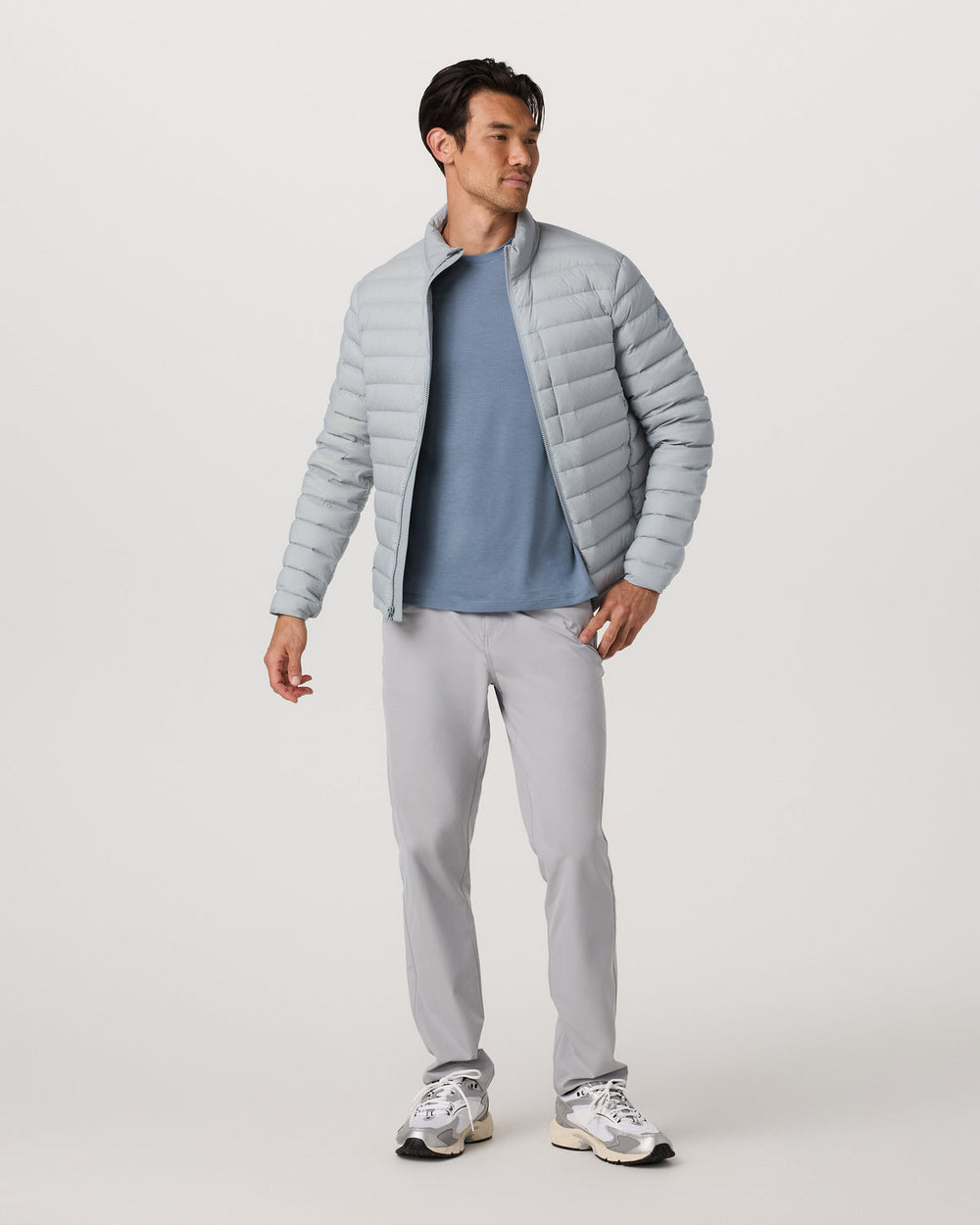 Steadfast Insulated Full Zip Jacket Men's Sea Fog Jacket | Vuori shop
