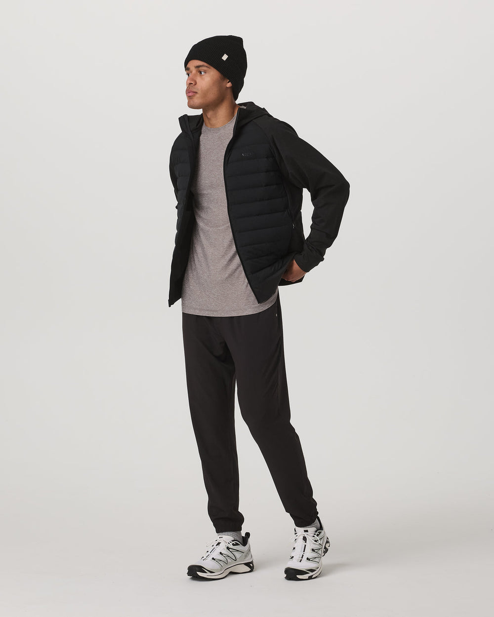 Steadfast Insulated Hybrid Men's Black Down Jacket | Vuori shop