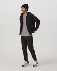 Steadfast Insulated Hybrid Men's Black Down Jacket | Vuori shop