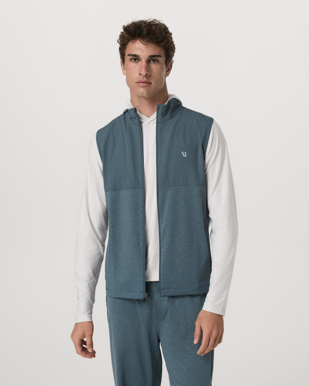 Sunday Element Vest Blue Sea Heather Full-Zip Vest | Vuori onsale