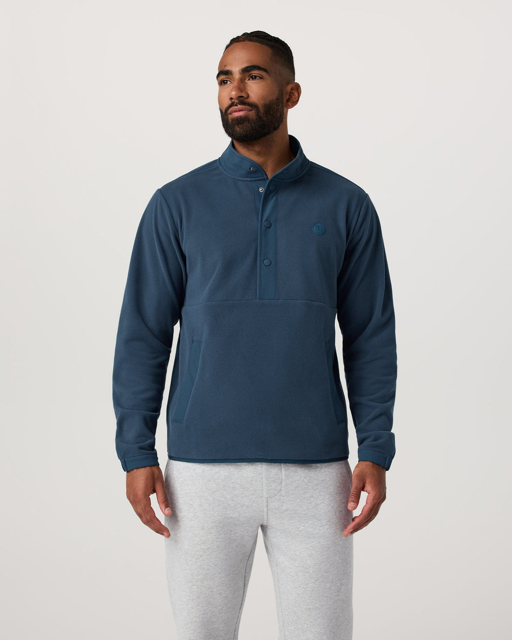 Aspen 1/2 Snap Men's Ocean Blue Mock-Neck Pullover | Vuori online