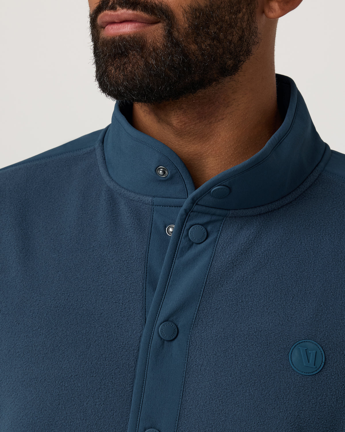 Aspen 1/2 Snap Men's Ocean Blue Mock-Neck Pullover | Vuori online