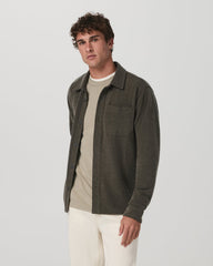Beach Fleece Shirt Jacket Dark Oregano Heather Jacket | Vuori outlet