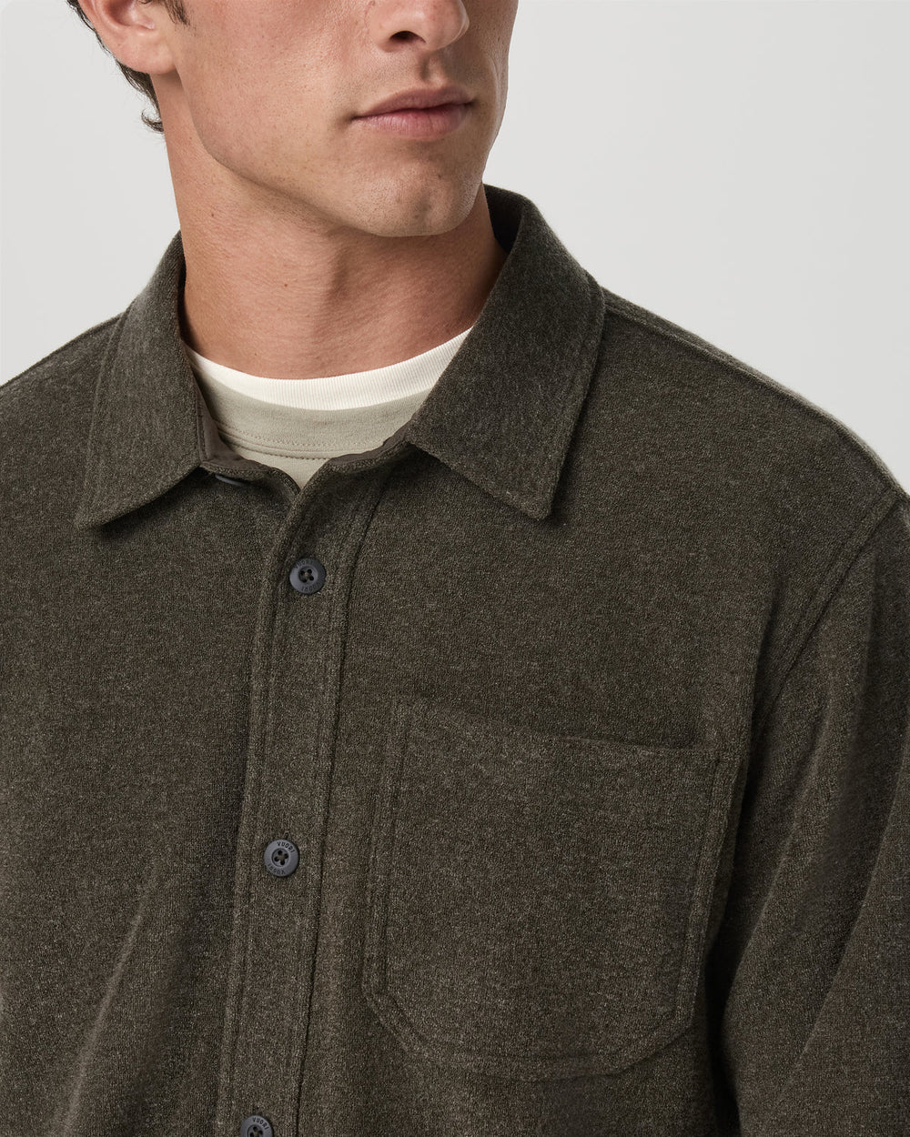 Beach Fleece Shirt Jacket Dark Oregano Heather Jacket | Vuori outlet