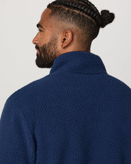 Alpine Fleece Full Zip Men's Blue Coast Mock Neck Jacket | Vuori for sale