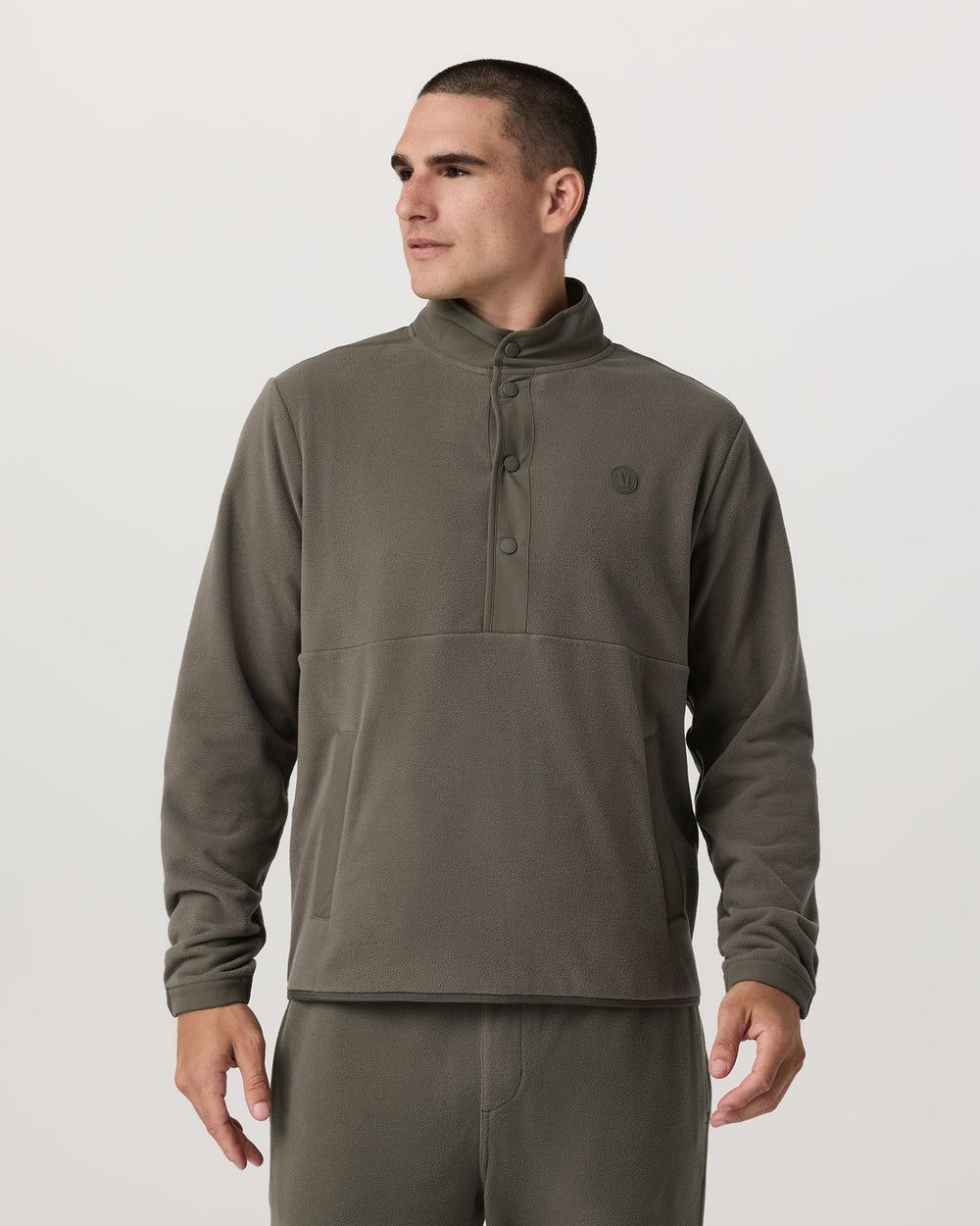 Aspen 1/2 Snap Men's Fleece Mock-Neck Pullover in Root | Vuori sale