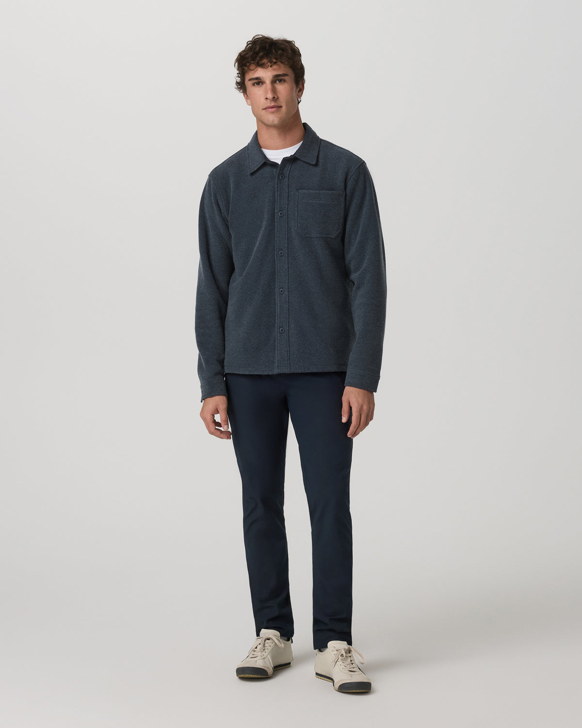 Beach Fleece Shirt Jacket Men's Ink Heather Jacket | Vuori onsale