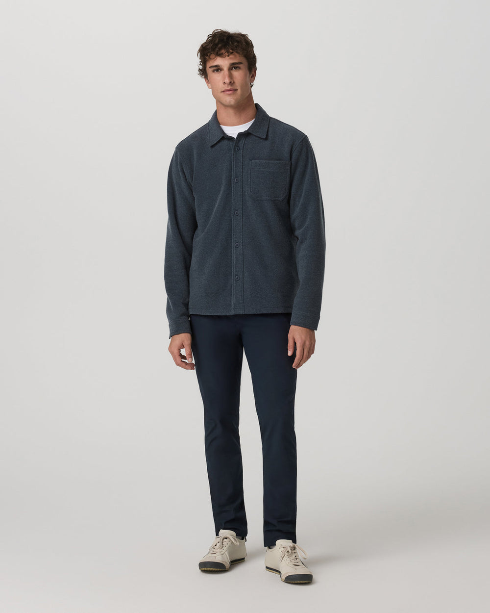Beach Fleece Shirt Jacket Men's Ink Heather Jacket | Vuori onsale